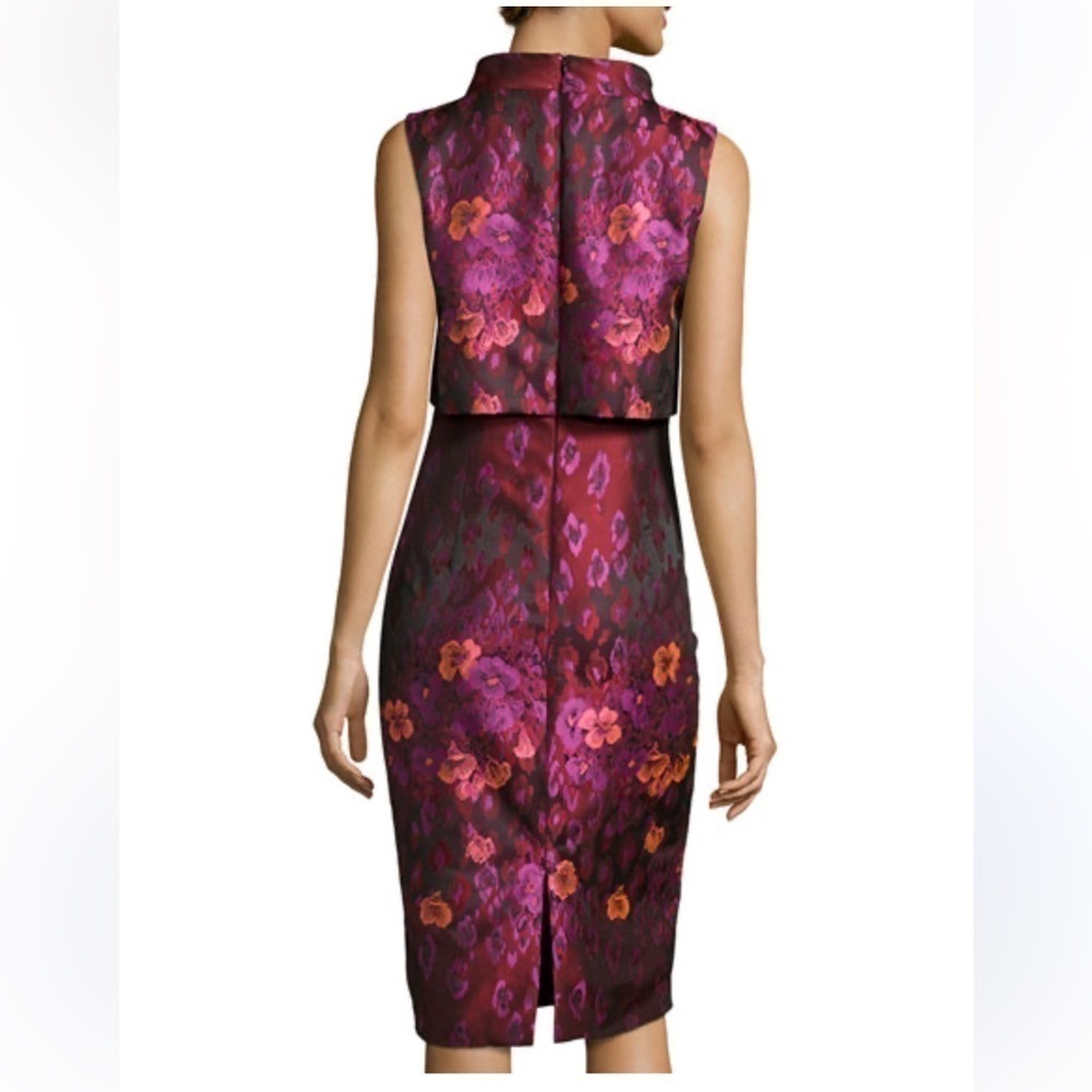 Badgley Mischka Floral Pink and Purple Dress - Picture 2 of 14